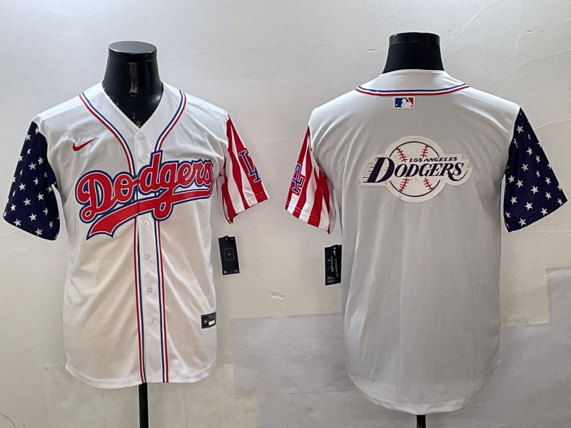 Men Los Angeles Dodgers Blank White a generation of national flags Joint name 2025 Nike MLB Jersey style 25